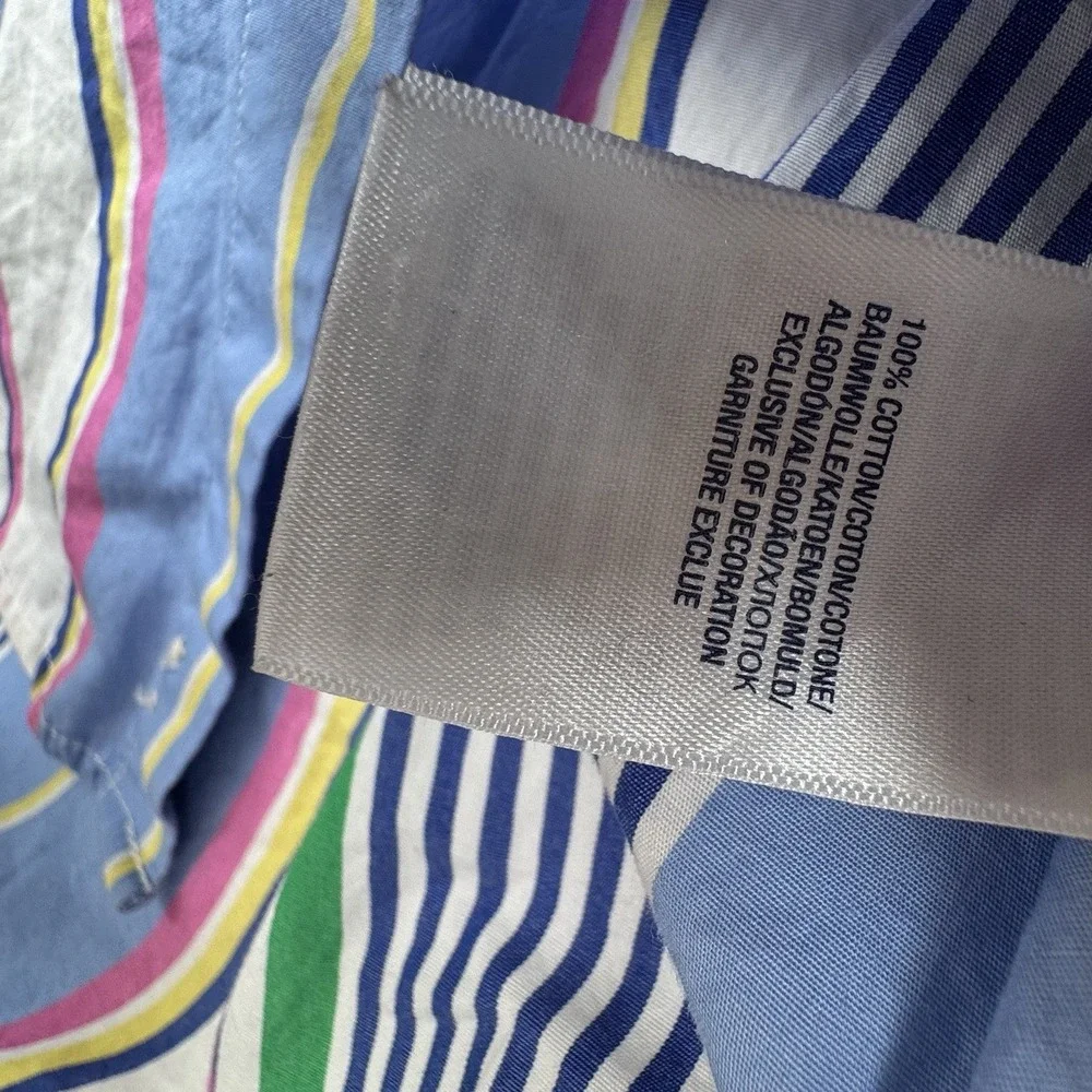 Ralph Lauren Kids Button Down Shirt Boys 8 Multicolor Striped Pony Logo